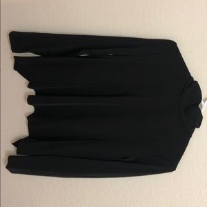 Women's black open back blouse